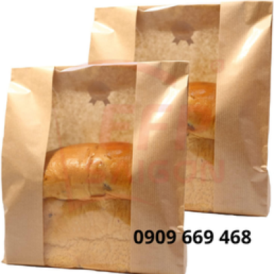 Túi Giấy Bánh Mì Hoa Cúc Có Cửa Sổ – Bao Bì Đựng Bánh Ngọt, Bánh Nướng